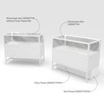 Retail Display Showcase Front Privacy Panel for Deluxe Glass Showcase Display Cabinet with Storage Drawers - Black 