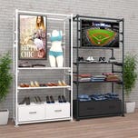 Pipeline Freestanding Kit with TV Display Mount, Two Shelves and Drawers