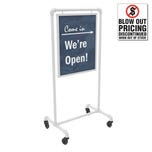 Pipeline Retail System 22 Inches W X 28 Inches H FLOOR STANDING Bulletin SIGN HOLDER - White